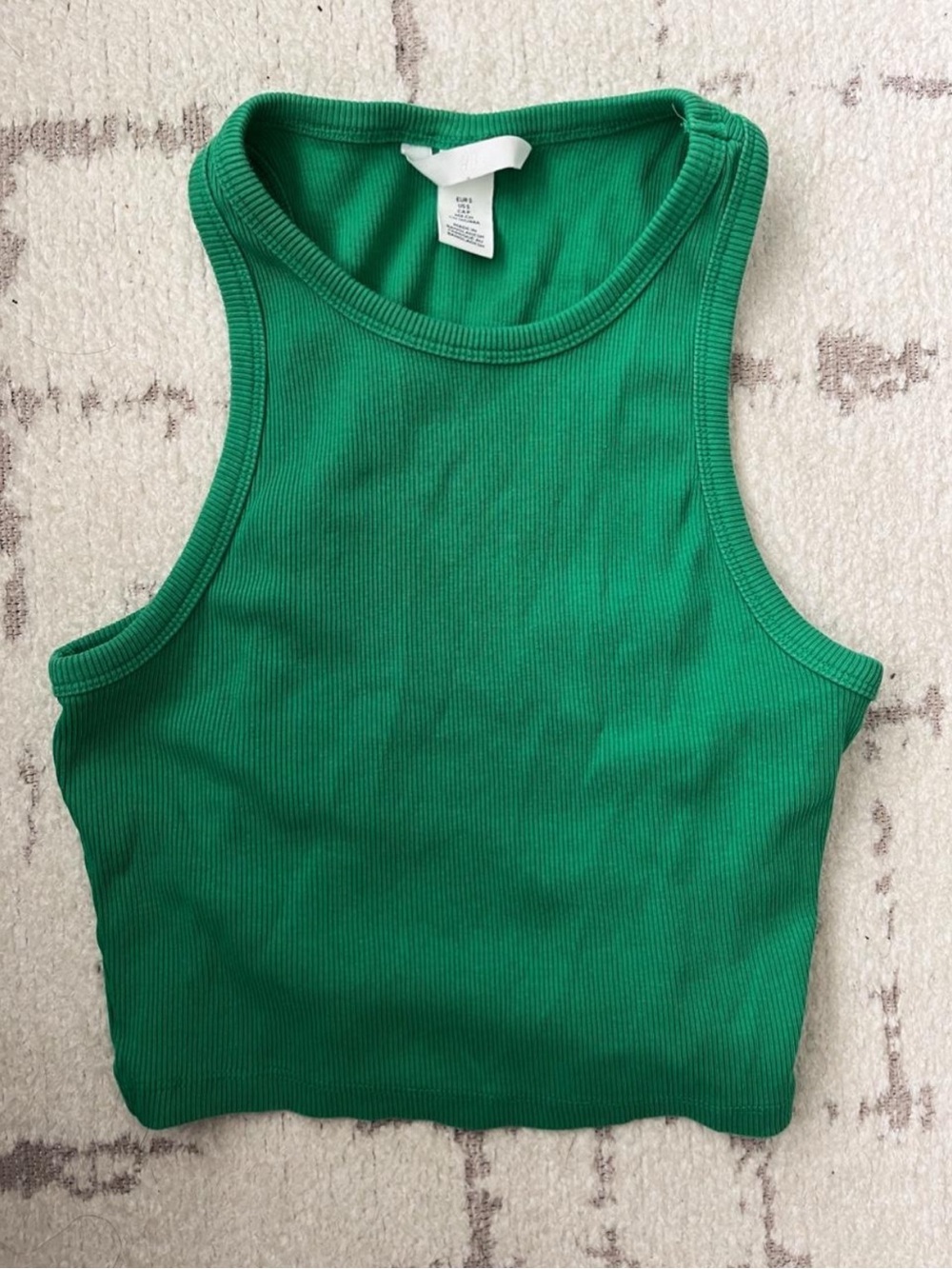 Green Ribbed Tank Top - Picture 3 of 3